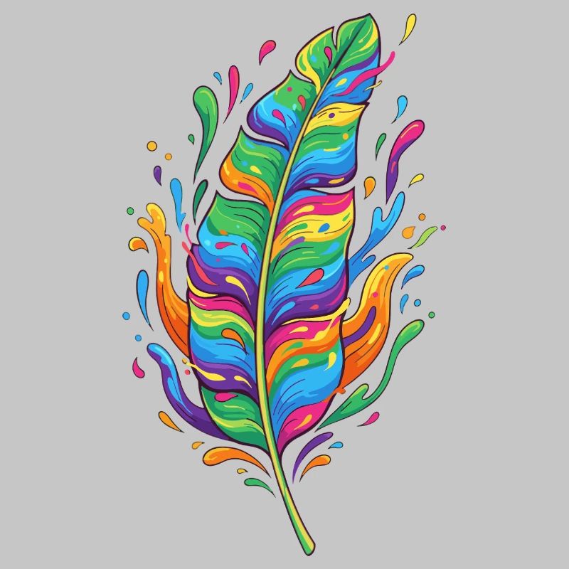 Regenbogenfeder Farbexplosion