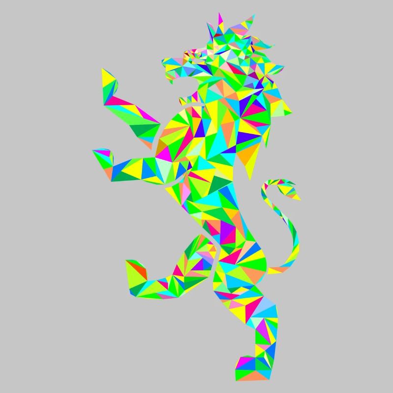 Löwe Polygon bunt
