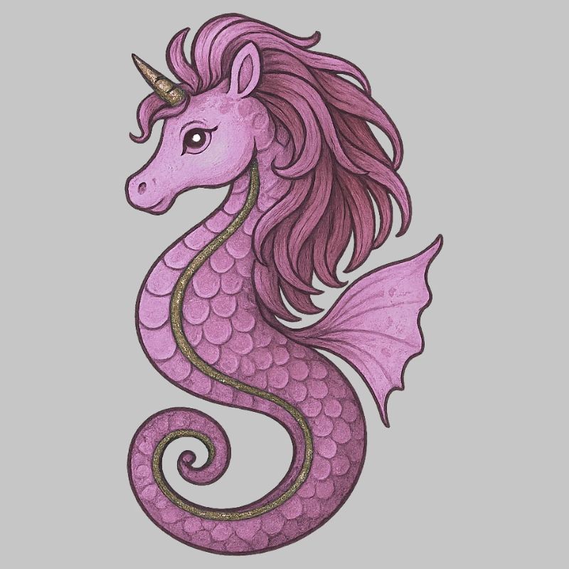 Seepferdchen-Einhorn Pink Violet