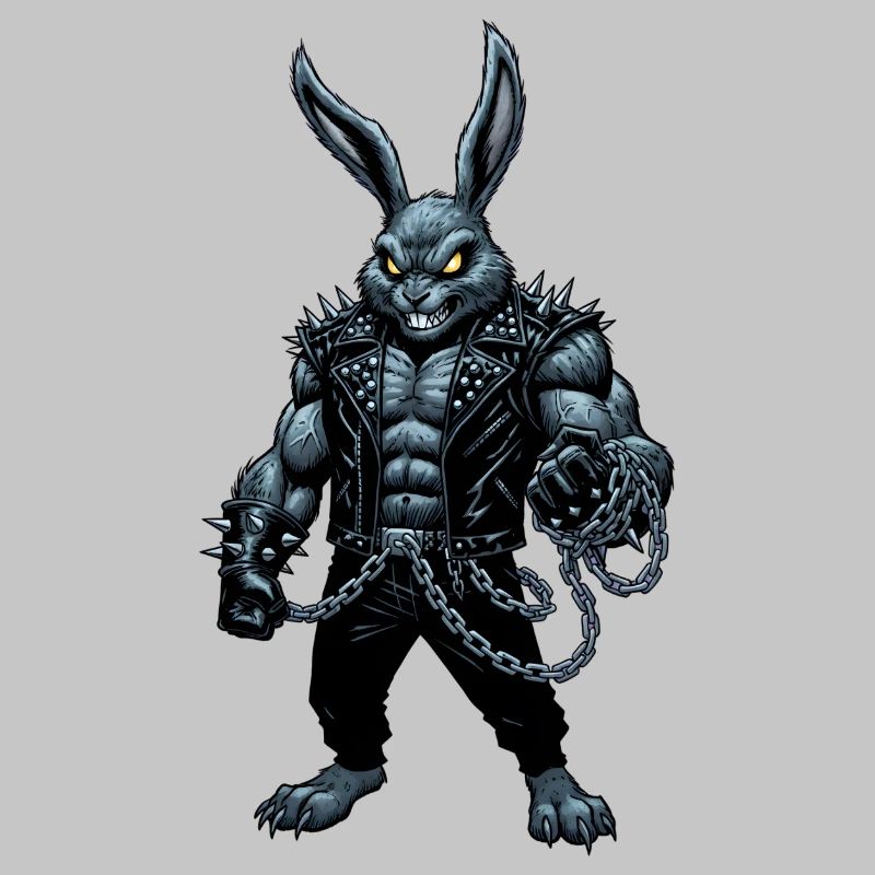 Heavy Metal Easter Bunny Rocker Easter Hardcore Bunny