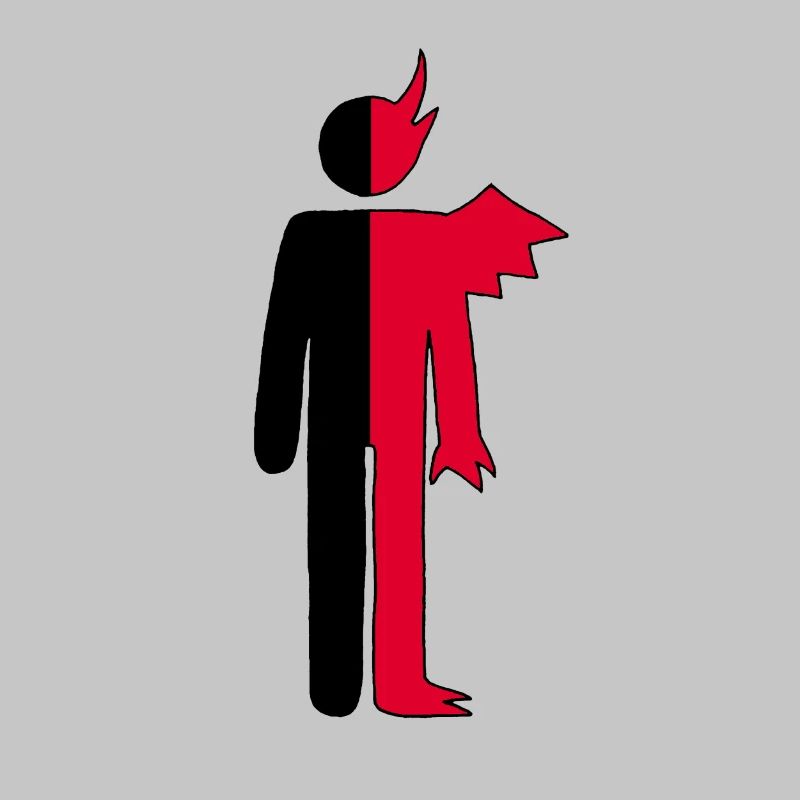 Mann oder Dämon Piktogramm