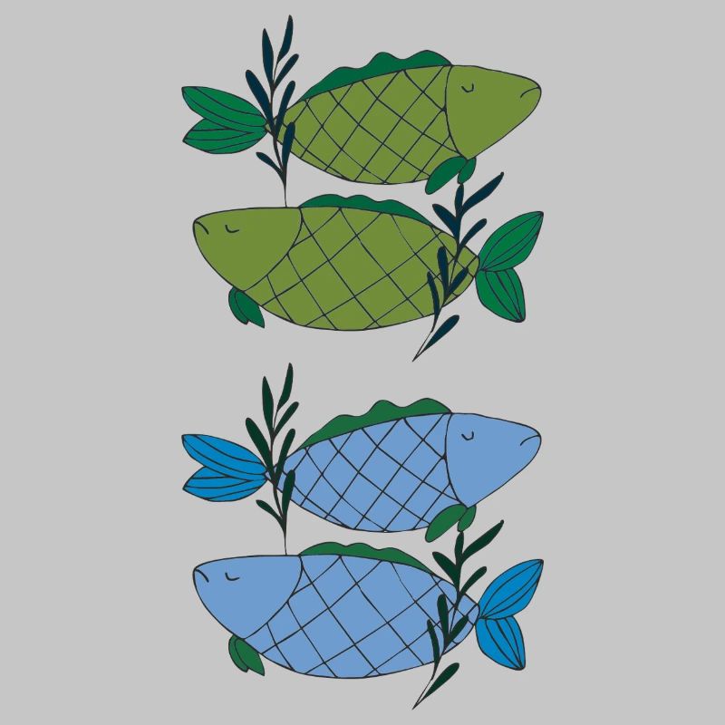 Fish pattern in delicate color gradients