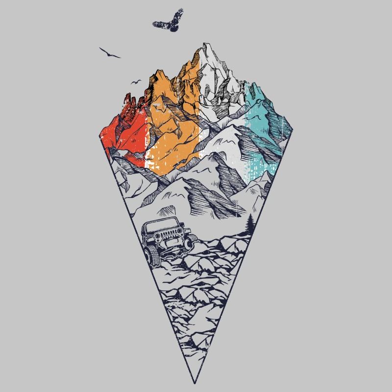 Prismatic Mountain Geometric Tee
