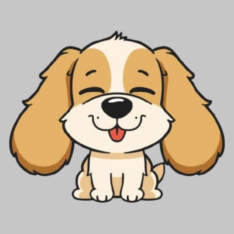 Tête de chien mignonne avec une expression joyeuse