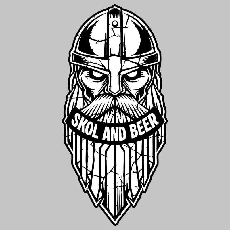 Maskottchen Wikinger-Skol und Bier-Krieger-Bart-Maskottchen