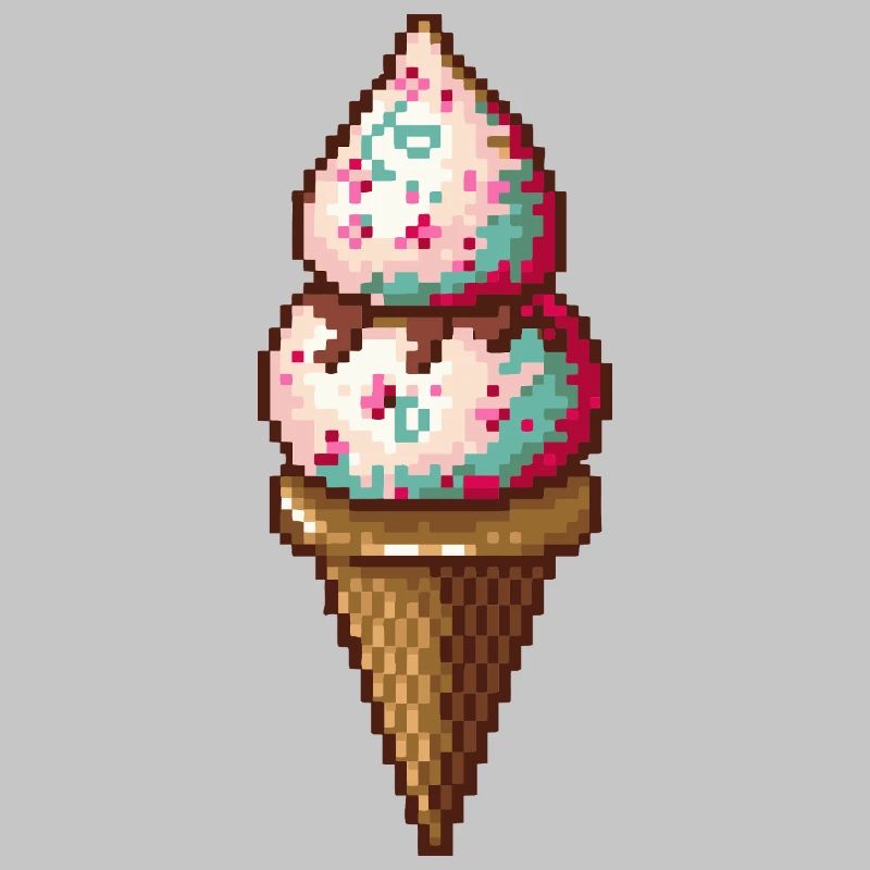 Pixel Eiscreme in Pixelkunst