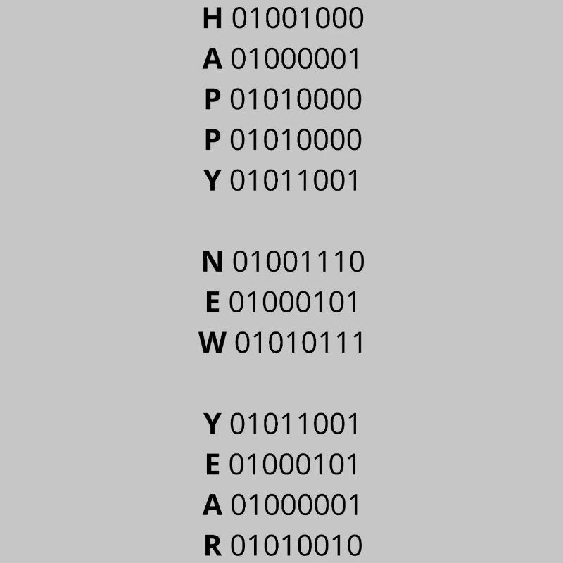 HAPPY NEW YEAR – binary code