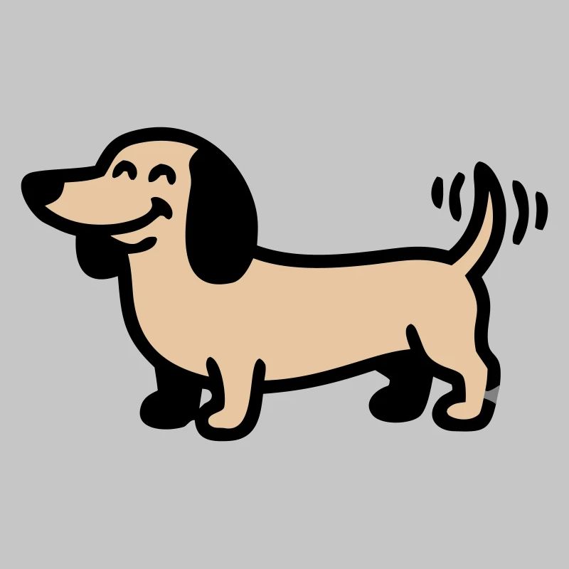 Fröhlicher Dackel Hund Comic