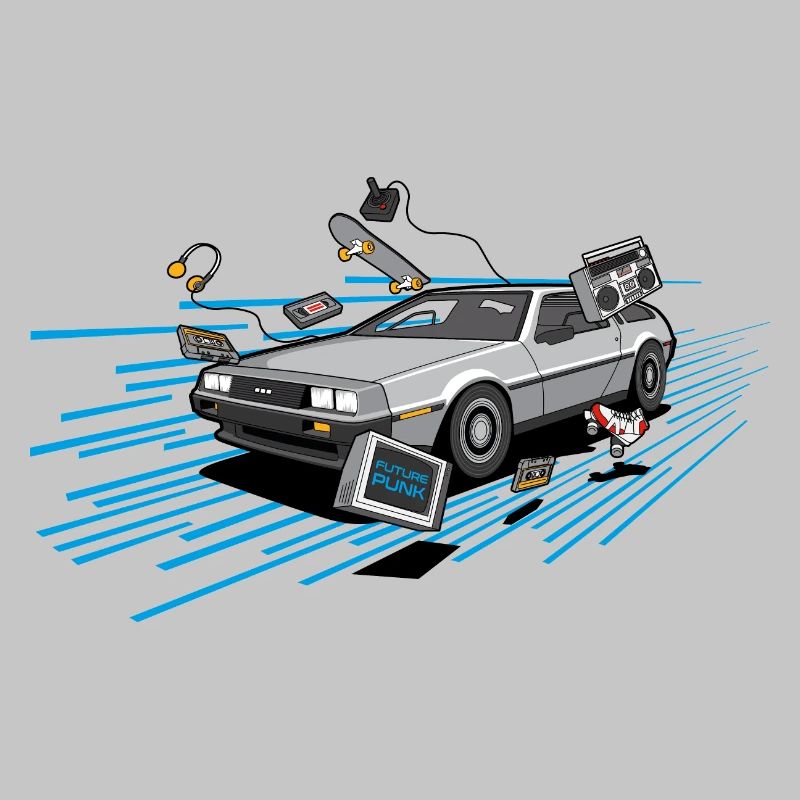 Delorean Oldtimer Youngtimer Retro Future bleu 80s