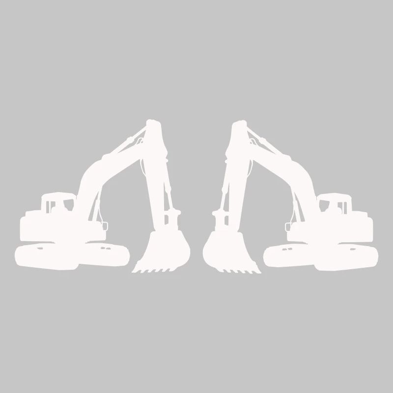 Silhouette de double excavatrice