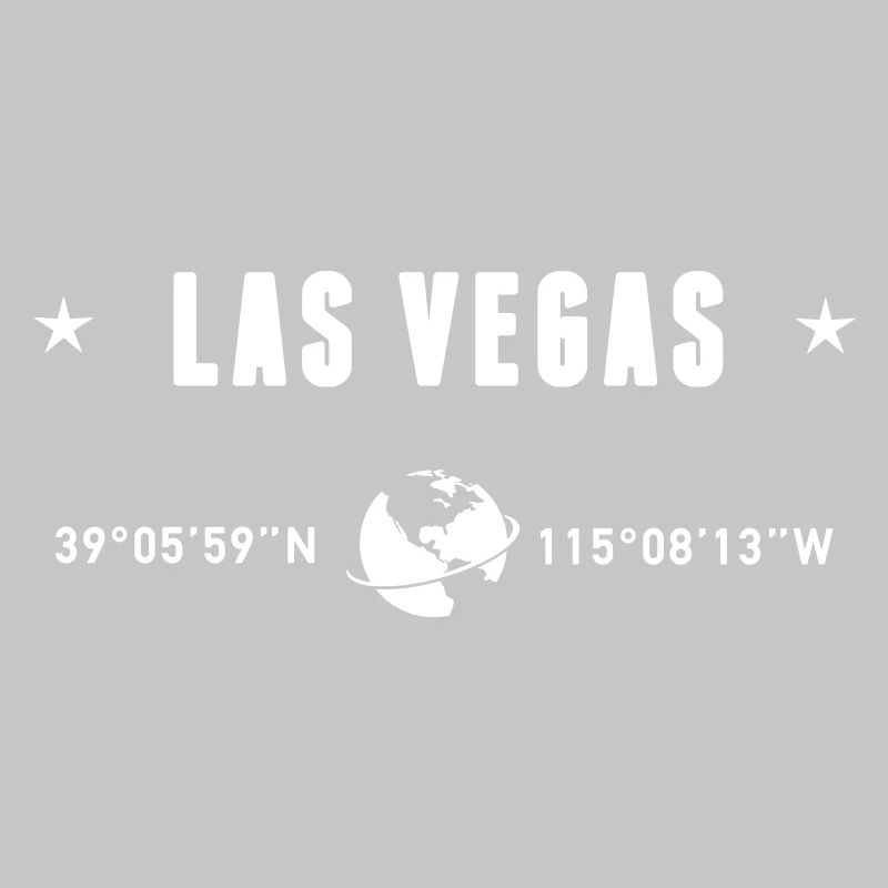 Las Vegas Nevada Coordinates Globe White