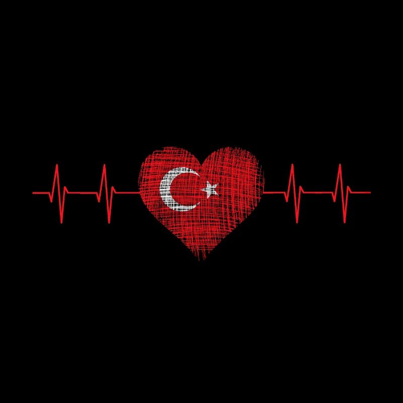 Herzschlag mit Türkischer Flagge