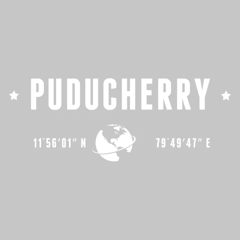 PUDUCHERRY Stylized Geographical Coordinates