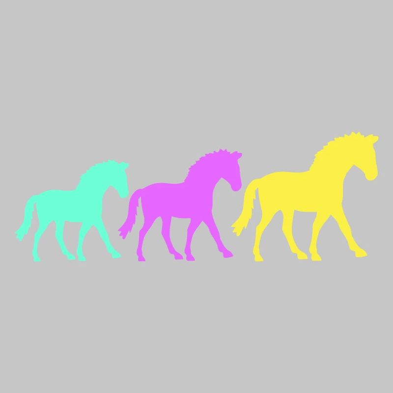 3 chevaux silhouette équipe cavalier équitation amis mignon