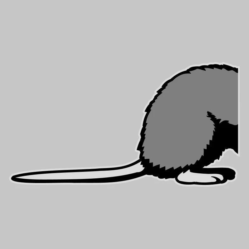 Ratte Rückseite Halb Lustig Schwanz Nagetier Tier