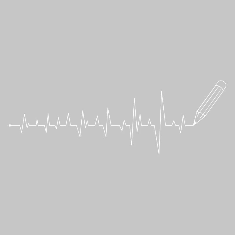 ECG Pencil Line Art