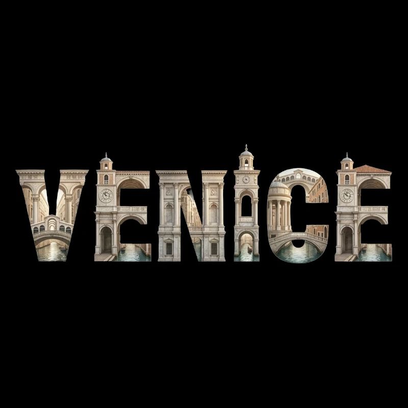 Typographie de Venise avec architecture historique