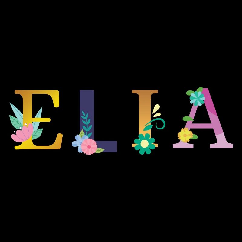 Nom ELIA orné de fleurs