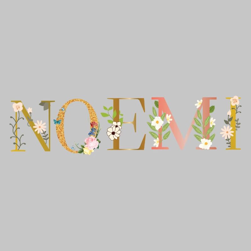 NOEMI name decorated with flowers