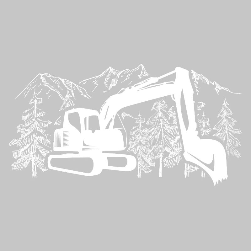 Excavator Silhouette Construction Equipment Operator Work