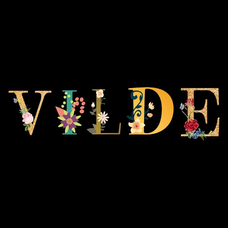 VILDE Name mit Blumen geschmückt
