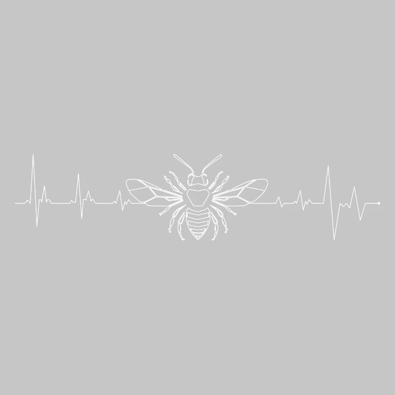 Bee Pulse Line Art