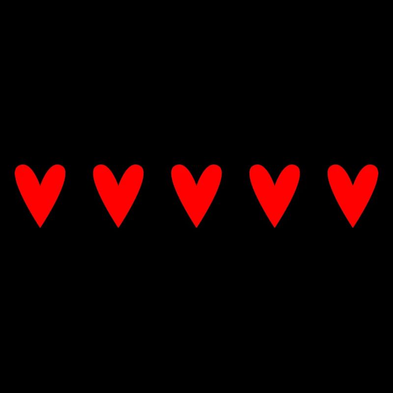 Passionate red hearts in unique pattern