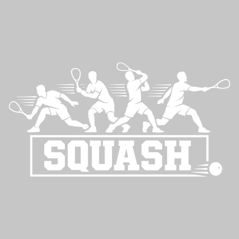 Séquence d’action rétro de joueurs de squash Art de silhouette