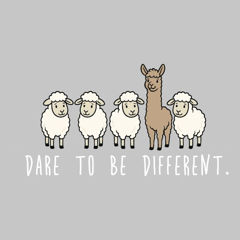 Dare to Be Different – Alpaka & Schafe Spruch
