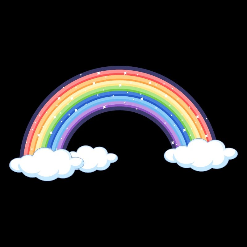 Lebendiger Regenbogen über den Wolken