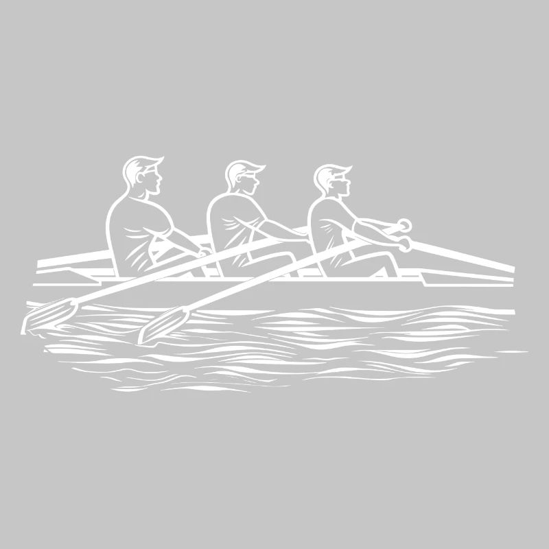 Rowing Team Line Art