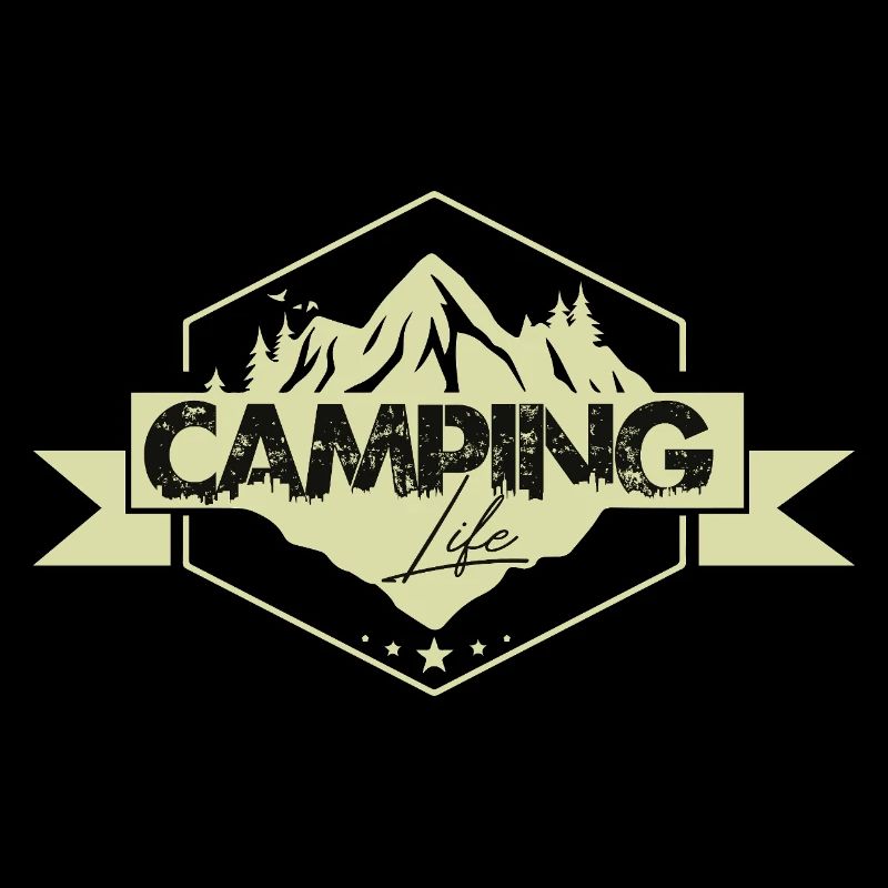 Mountain Camping Nature Panorama Badge
