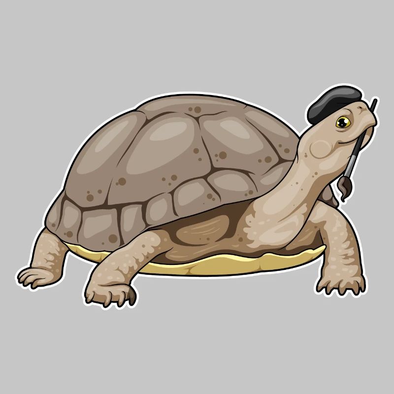 Turtle Painter Brush Painting
