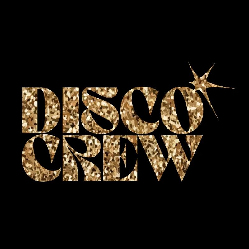 Disco Crew Glitzer Gold Logo