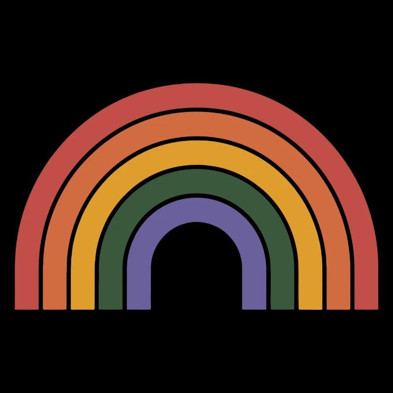 Retro Rainbow Arc Print