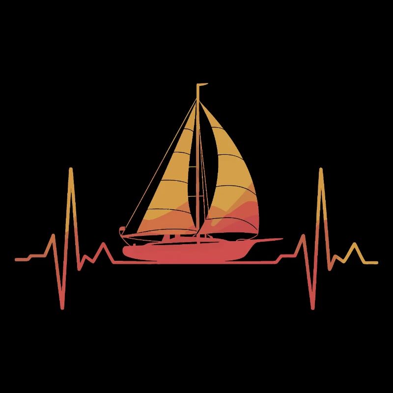 Sailing heart at sunset