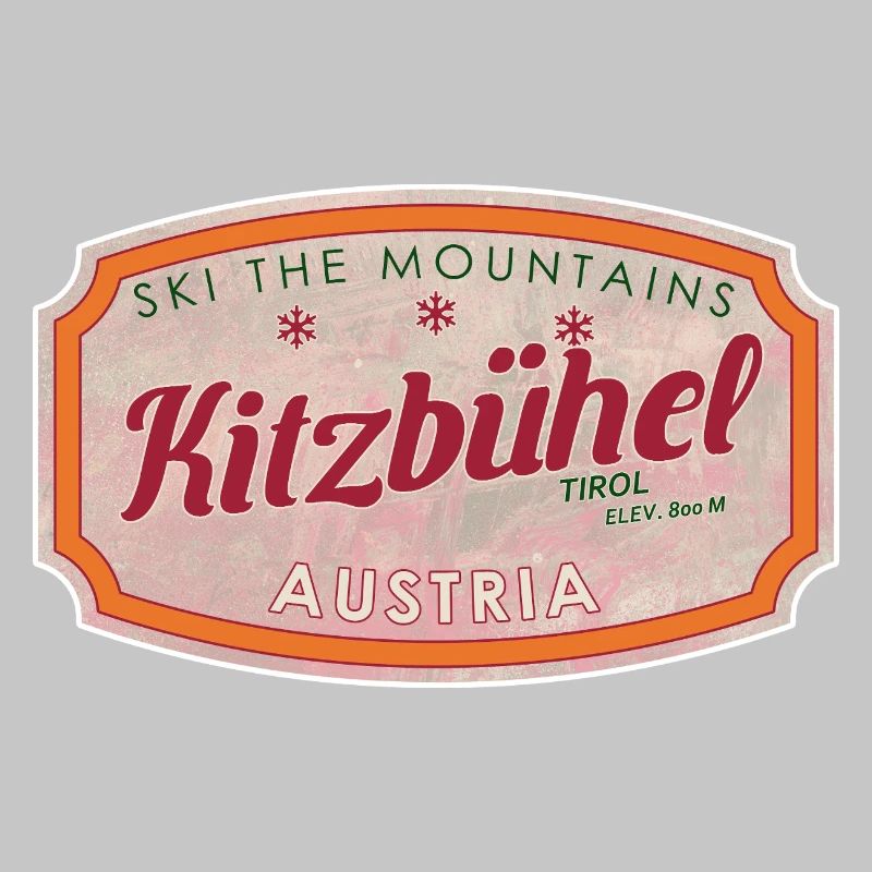 Alpine Vintage Label Kitzbühel Austria