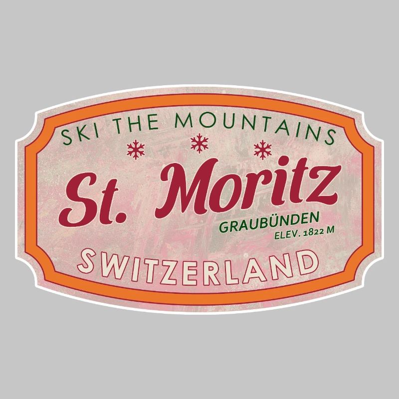Label de ski de montagne St Moritz
