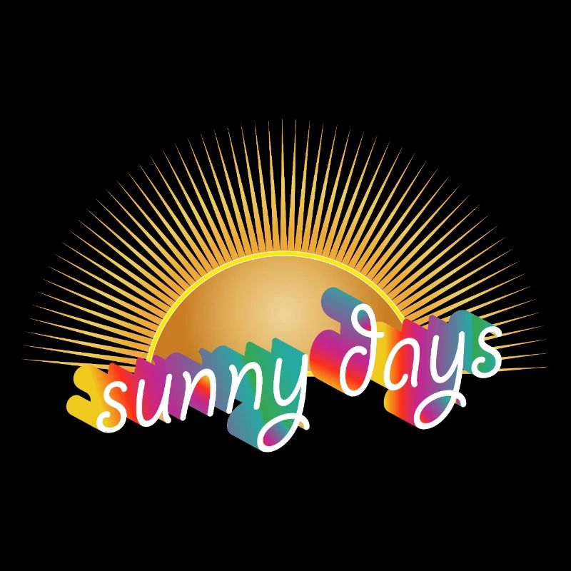Sun with rainbow lettering – summery design