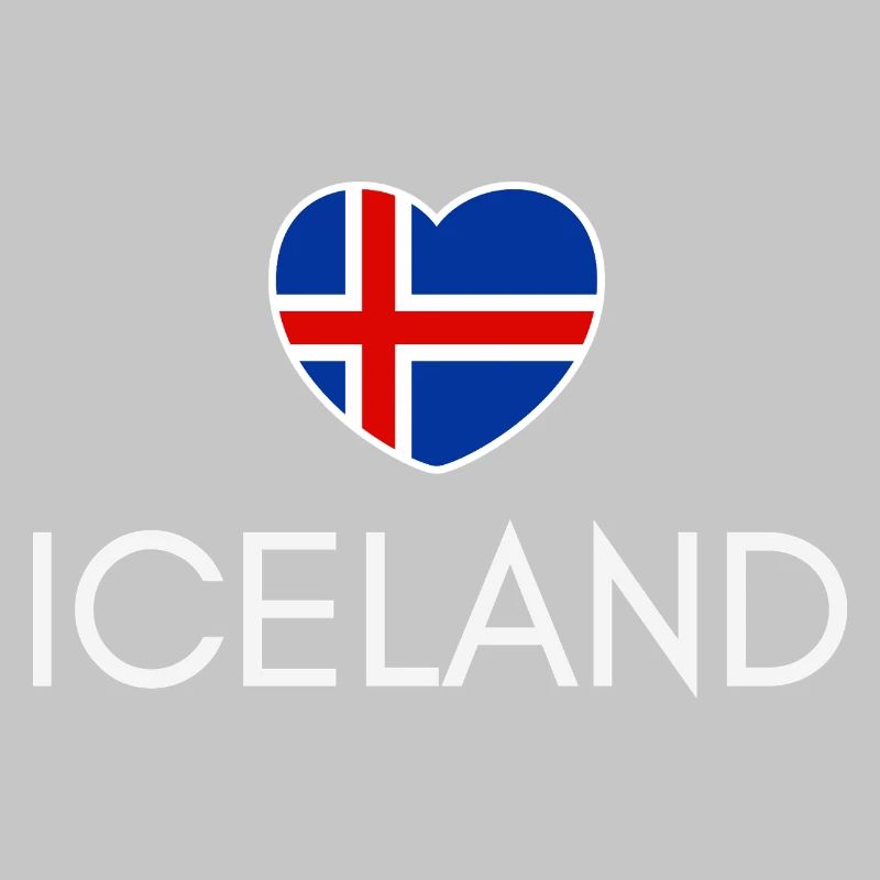 Herz mit isländischer Flagge, isländischer Stolz