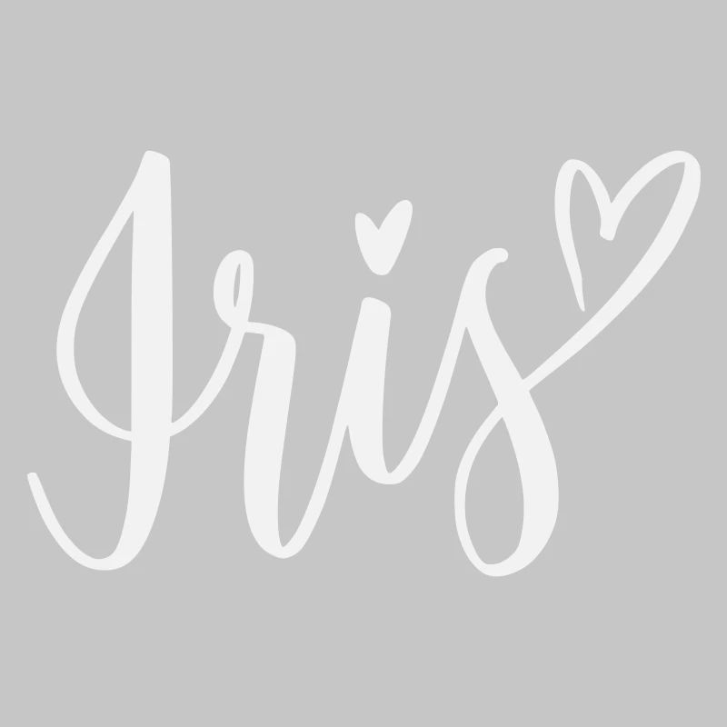 Lettrage en forme de cœur d’iris