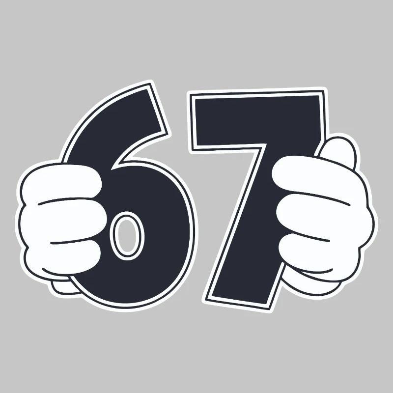 Minimaliste Fun Numéro 67 Conception graphique