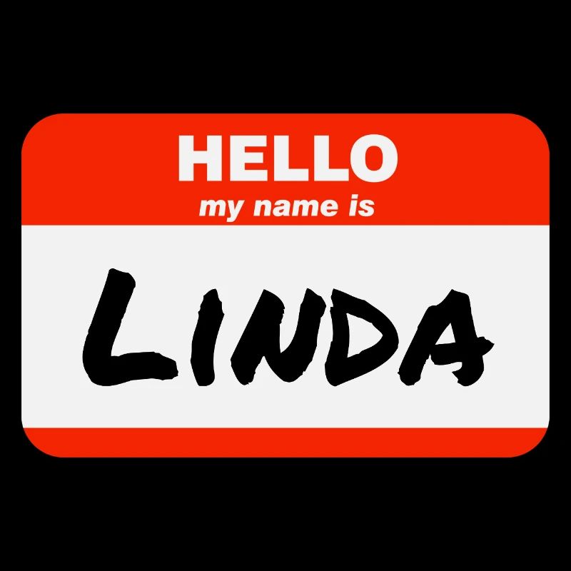 Hello My Name Is Linda Label Name Tag
