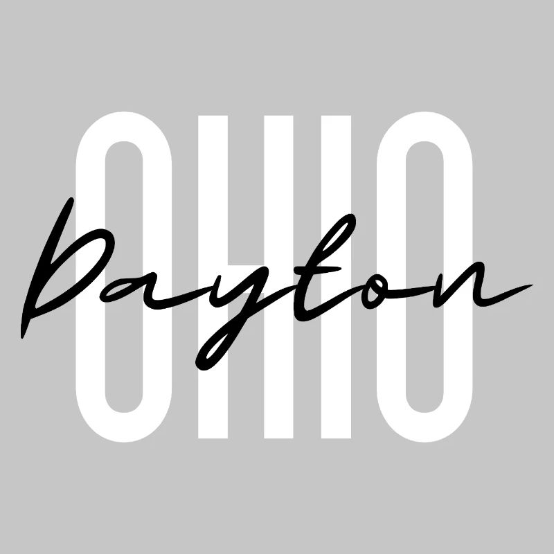 Ohio Script Overlay on Bold Block Letters