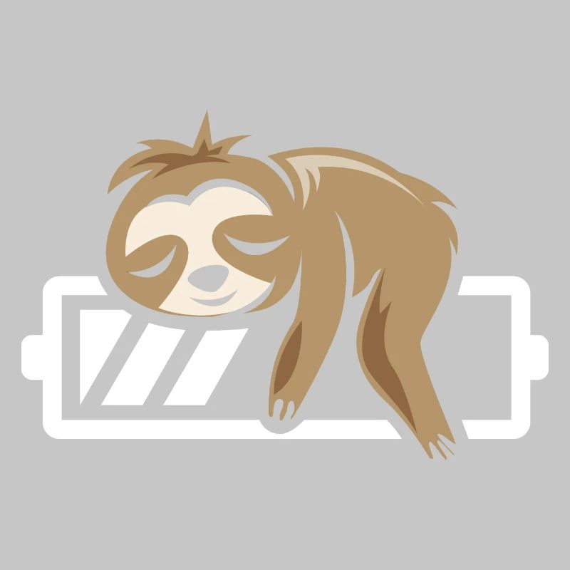 Sloth funny sleeping battery loading icon