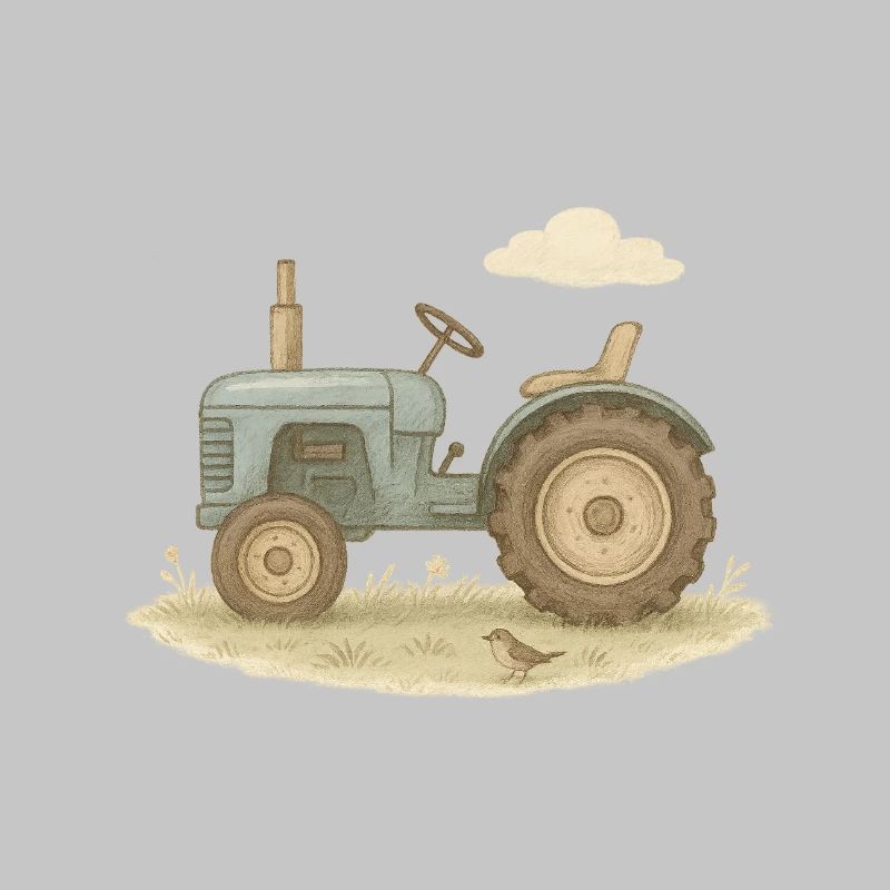 Blauer Oldtimer-Traktor