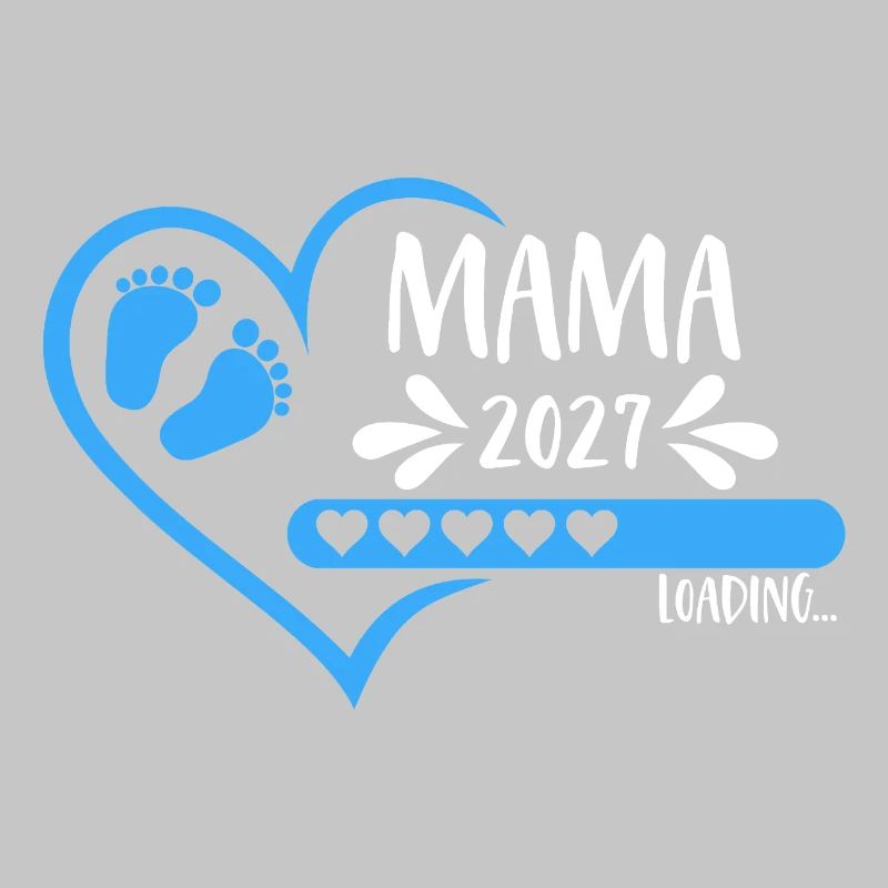 Mama 2027 loading Herz Version Junge blau