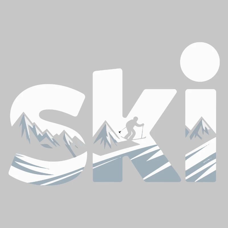 Ski Mountain Panorama Typo Design
