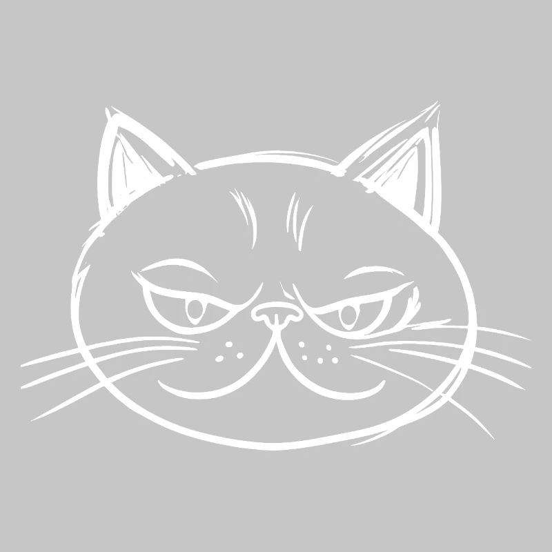 Chat à l’expression espiègle Dessin