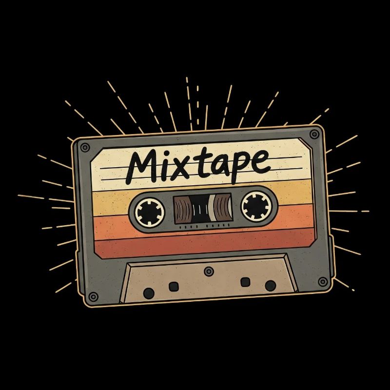 Cassette de mixtape rétro